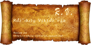 Ráduly Viktória névjegykártya